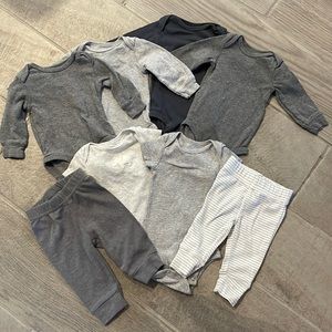 Carter’s 3M Grey Onesies and Pants Bundle